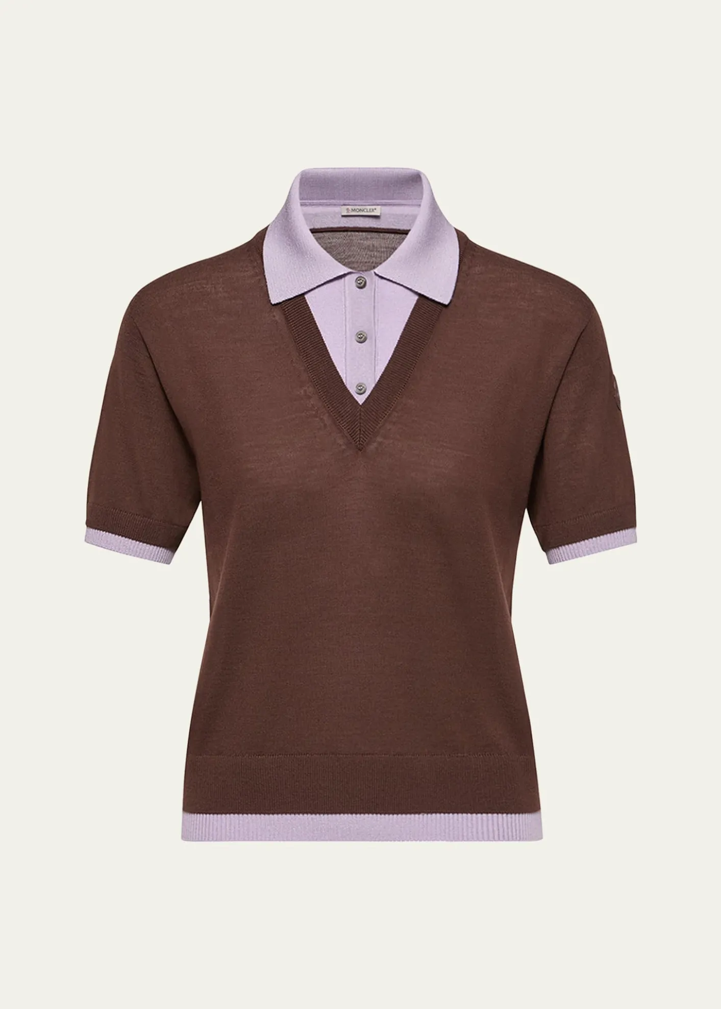 MonclerShort-Sleeve Layered Polo Sweater