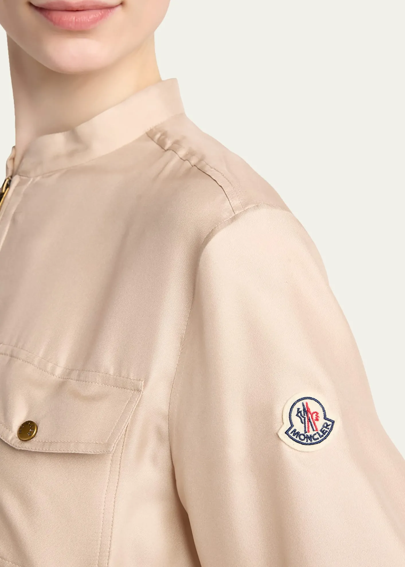 MonclerSilk Twill Mini Shirtdress