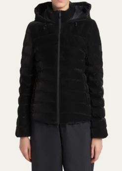 MonclerTrefle Hooded Down Velour Jacket