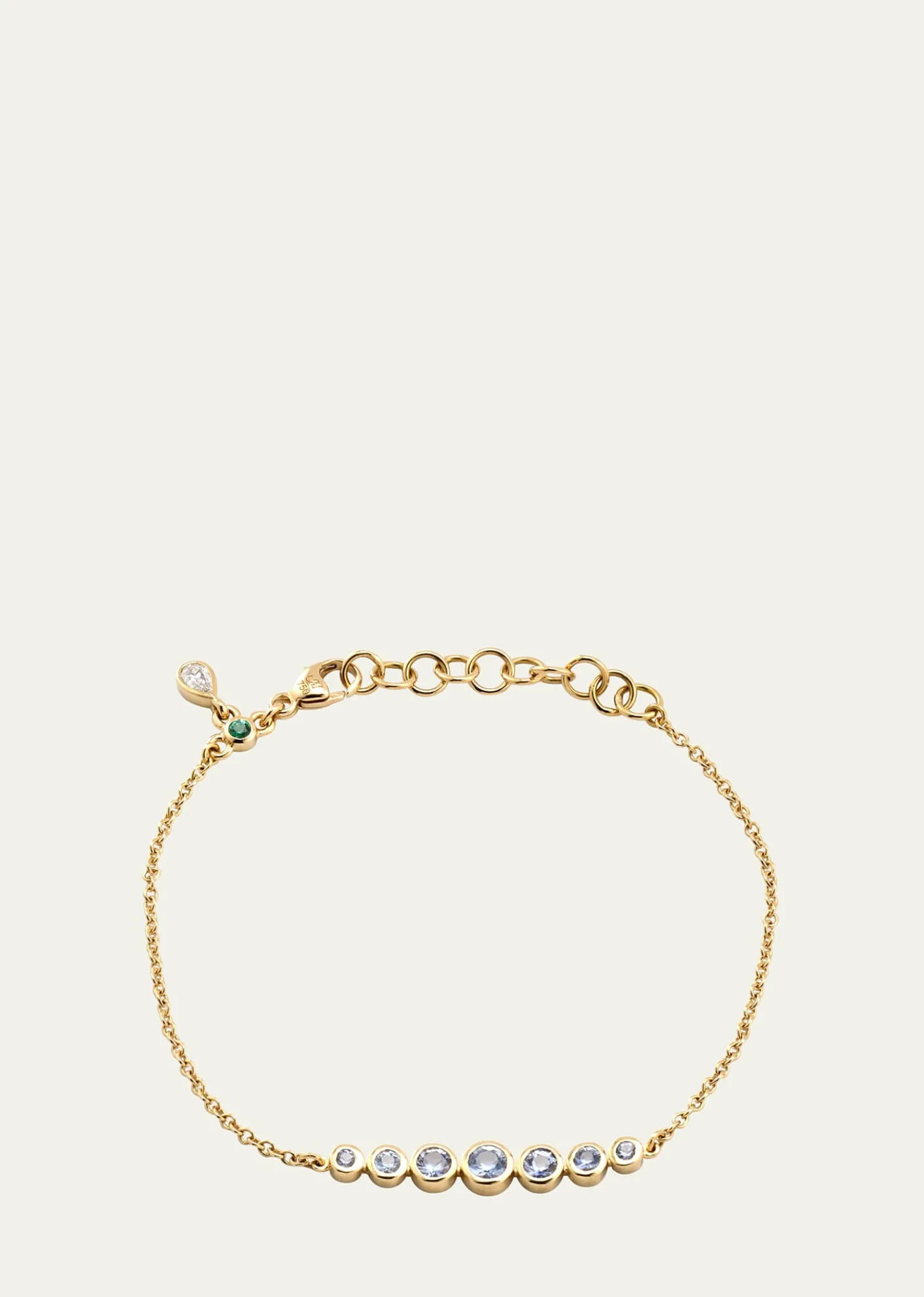 Monica Rich Kosann18K Yellow Gold Tennis Bracelet with Blue Sapphires