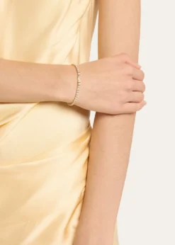 Monica Rich Kosann18K Yellow Gold Tennis Bracelet with Prong Set Diamonds