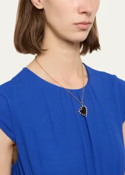 Monica Rich KosannBlack Agate Heart Necklace with Diamonds