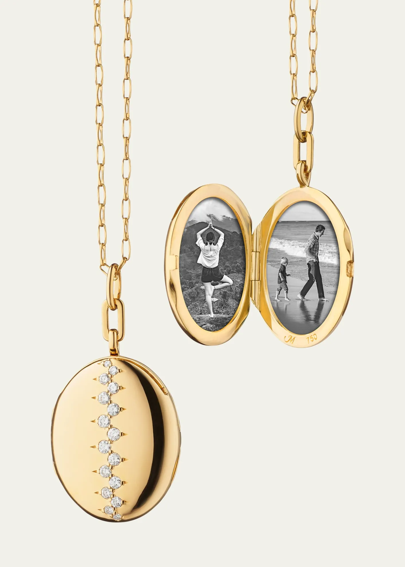 Monica Rich Kosann"Catherine" Staggered Diamond Locket