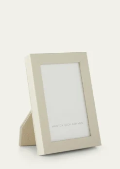 Monica Rich KosannCream Pebbled Leather Frame, 4" x 6"