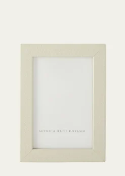 Monica Rich KosannCream Pebbled Leather Frame, 4" x 6"