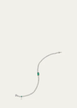 Monica Rich Kosann18K Gold Bezel-Set Diamond and Emerald Tennis Bracelet