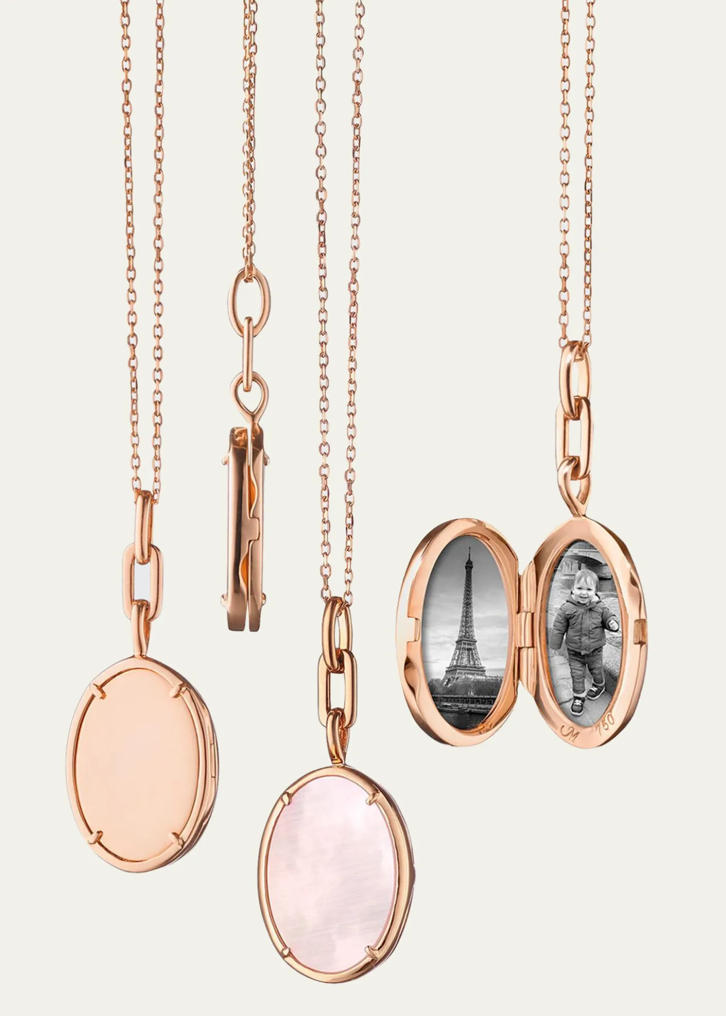 Monica Rich Kosann18K Rose Gold Elle Slim Mother-of-Pearl Locket