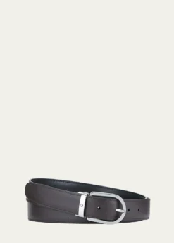 MontblancMen's Horseshoe-Buckle Reversible Leather Belt
