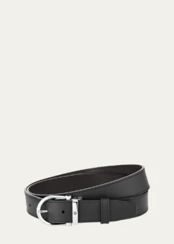 MontblancMen's Leather Buckle Belt