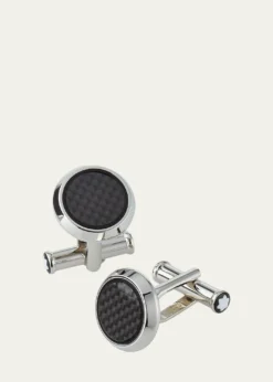 MontblancMen's Round Carbon Fiber Cufflinks