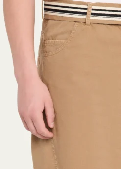 MORDECAIMen's Cotton Belted Barrel-Leg Pants