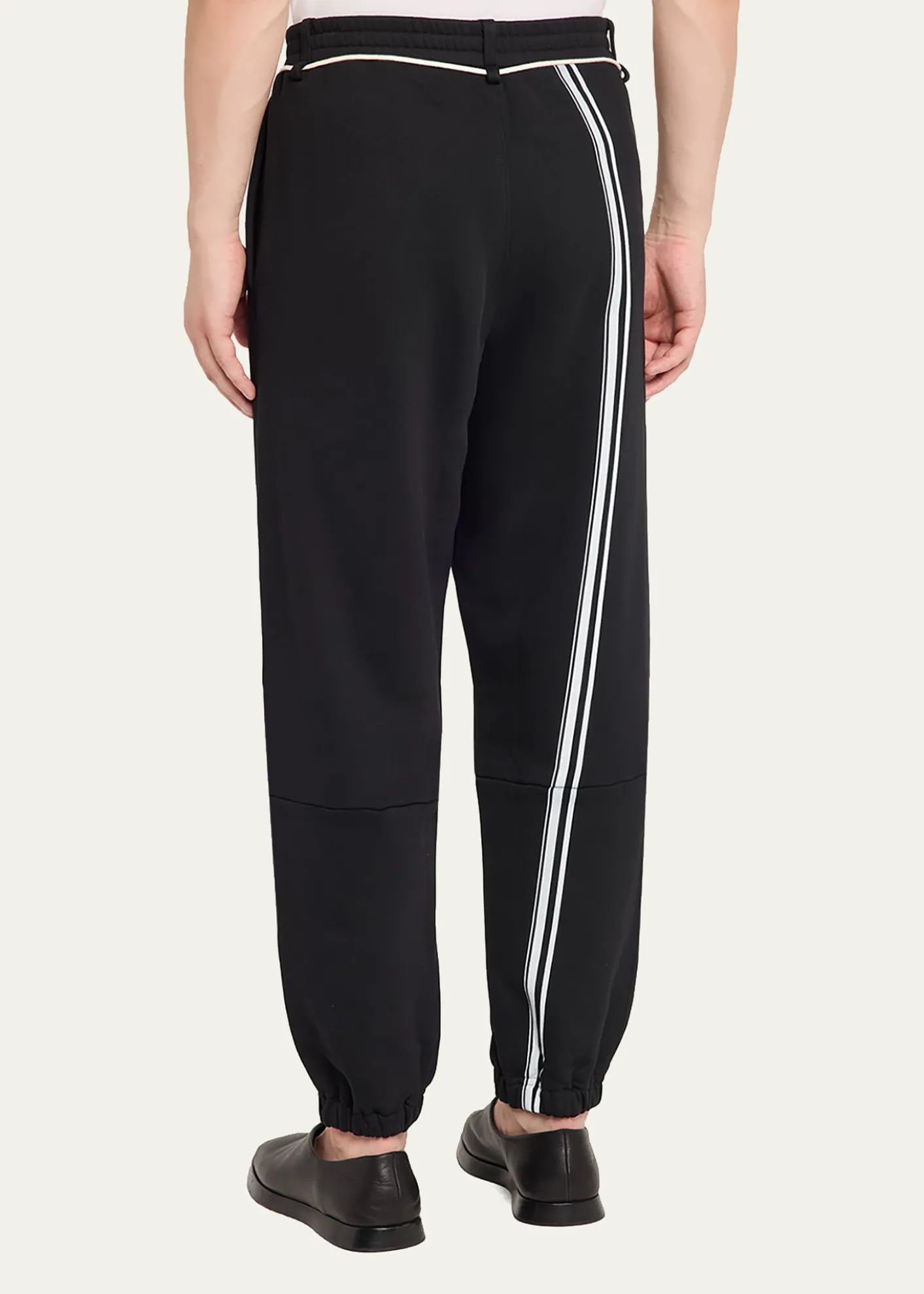 MORDECAIMen's Fleece Stripe-Trim Drawcord Joggers