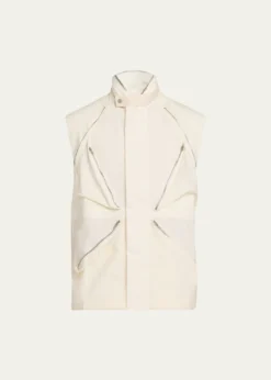 MORDECAIMen's Parachute Multi-Zip Nylon Vest