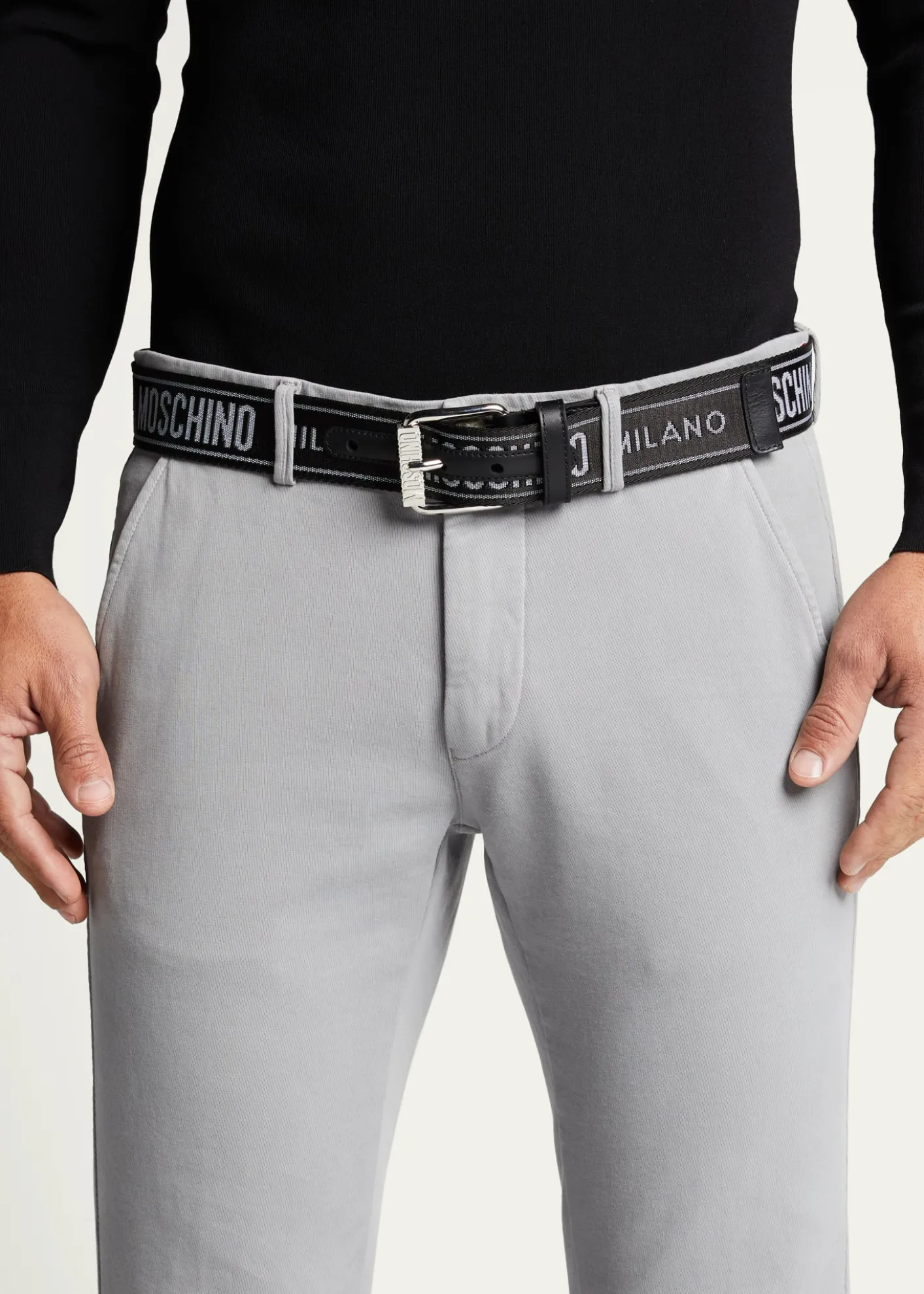 MoschinoMen's Logo Webbing Belt