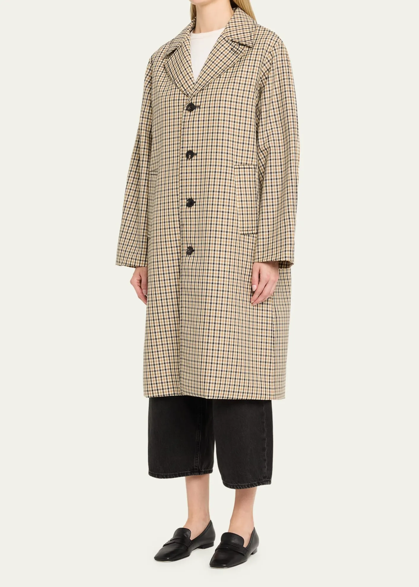 6397Motaring Check Wool Coat