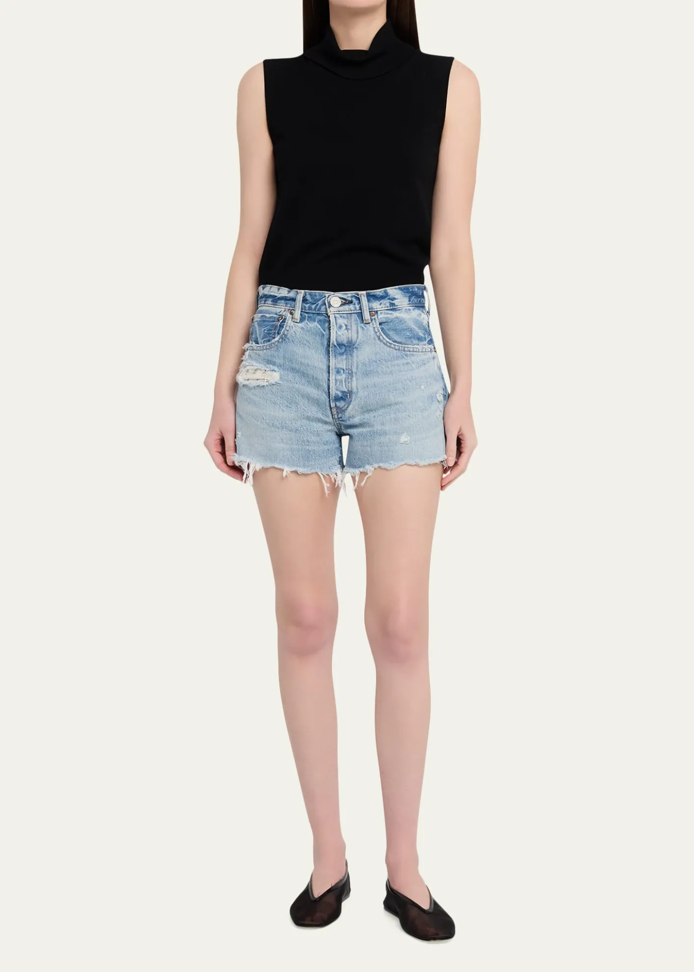 MOUSSY VINTAGERidgeme Distressed Denim Shorts