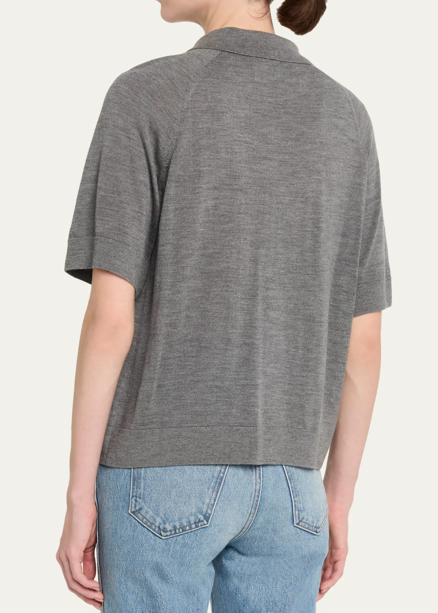 NACKIYECashmere-Silk Polo Knit Top