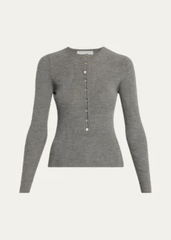 NACKIYEInsider Wool Rib Henley Top