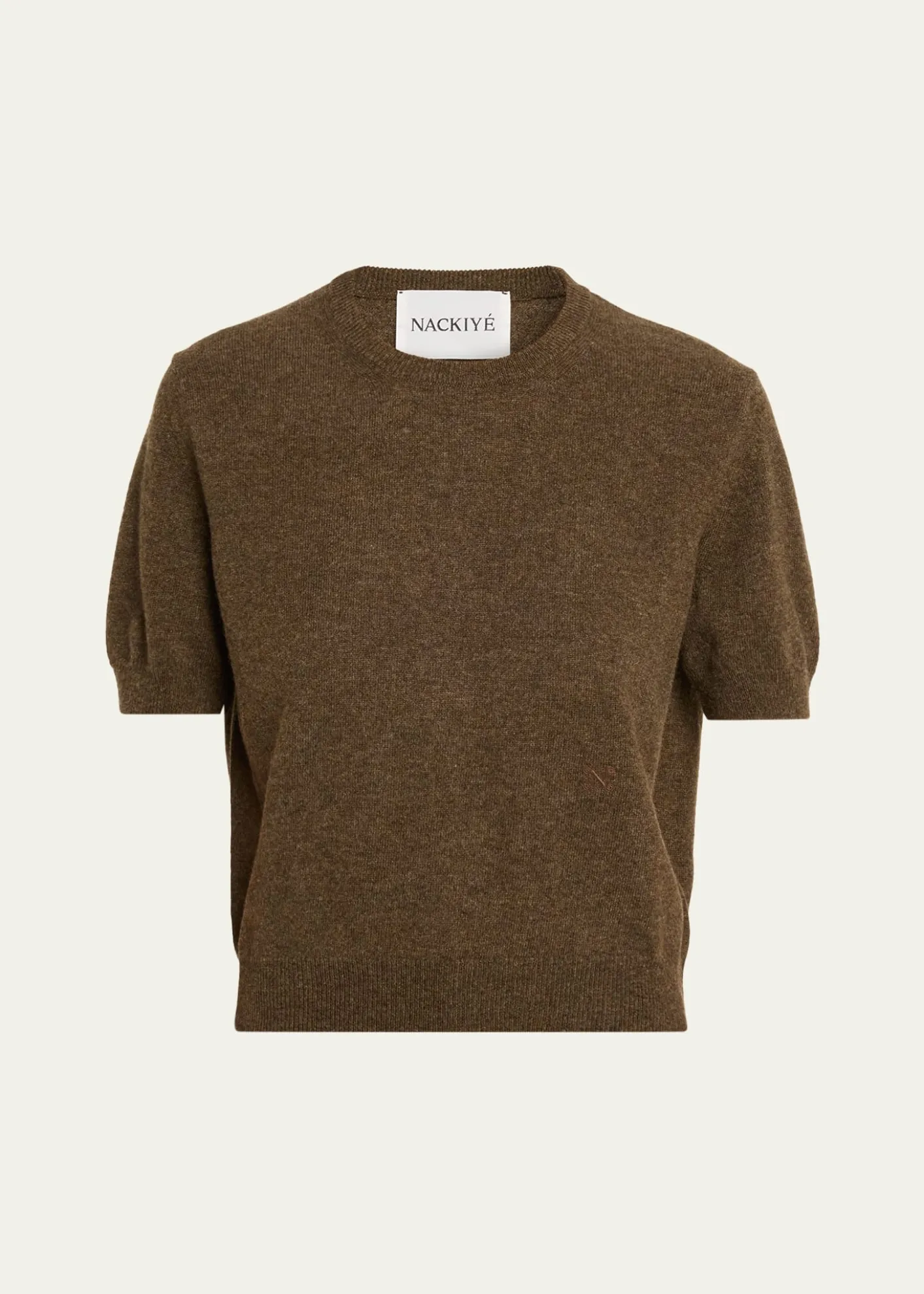 NACKIYEPearl Cashmere Short-Sleeve Sweater