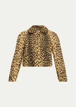 NACKIYEPixie Cheetah-Print Velvet Crop Jacket