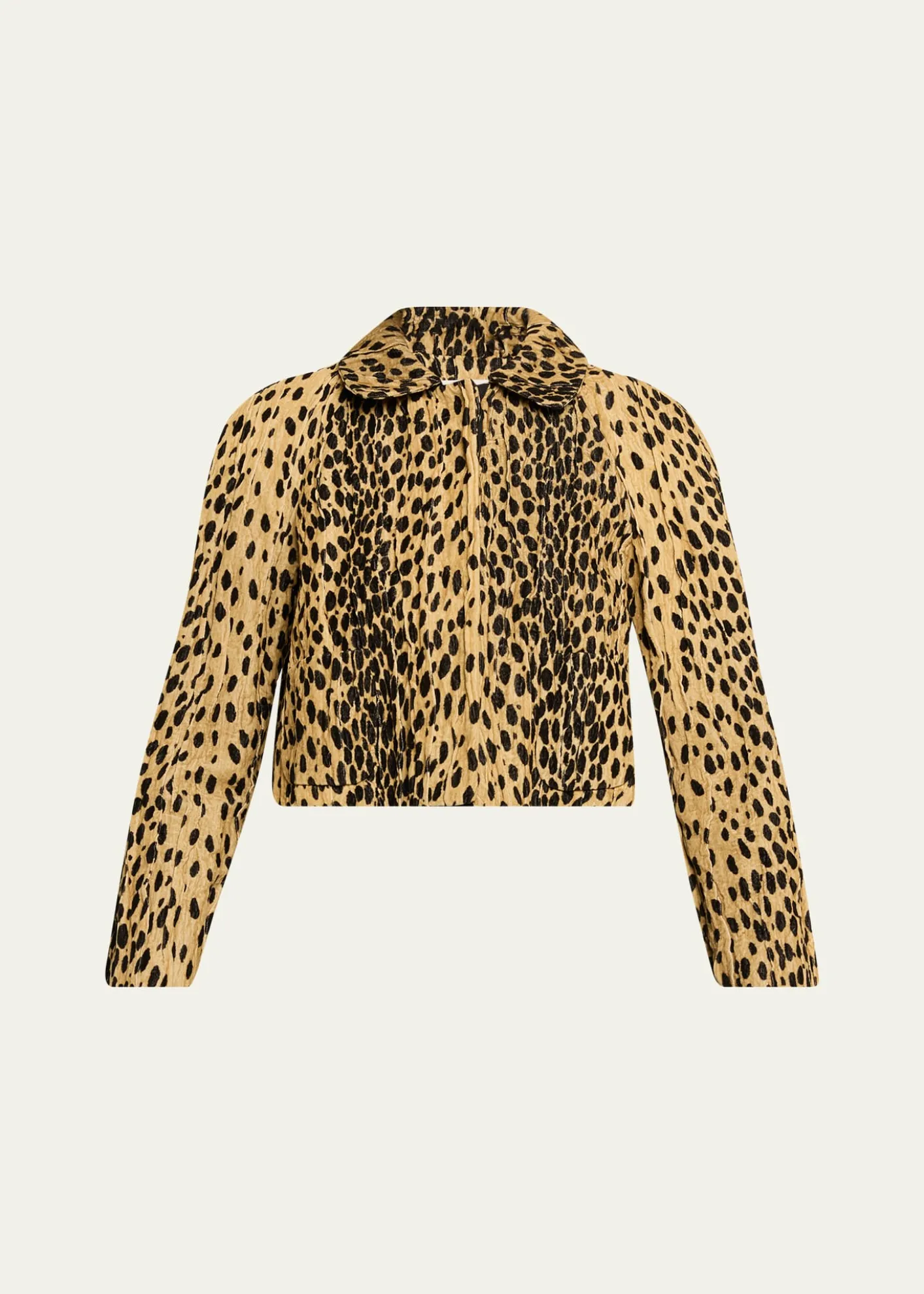 NACKIYEPixie Cheetah-Print Velvet Crop Jacket