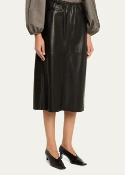 NACKIYERunway Leather Midi Skirt