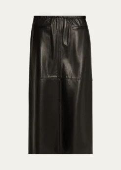 NACKIYERunway Leather Midi Skirt