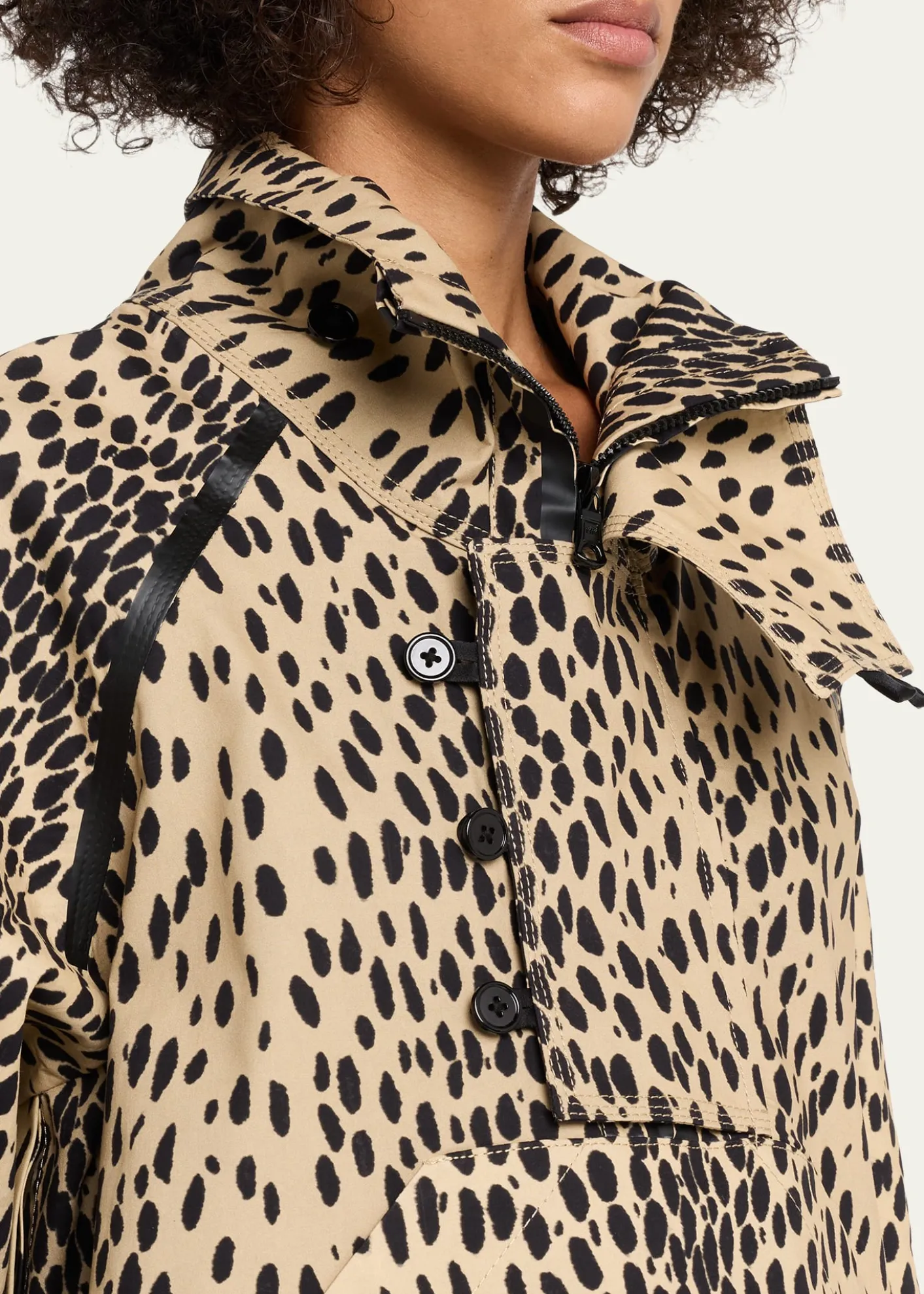 NACKIYESpotted Cotton Fisherman Coat