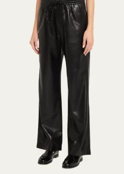 NanushkaCalie Alt-Leather Drawstring Pants