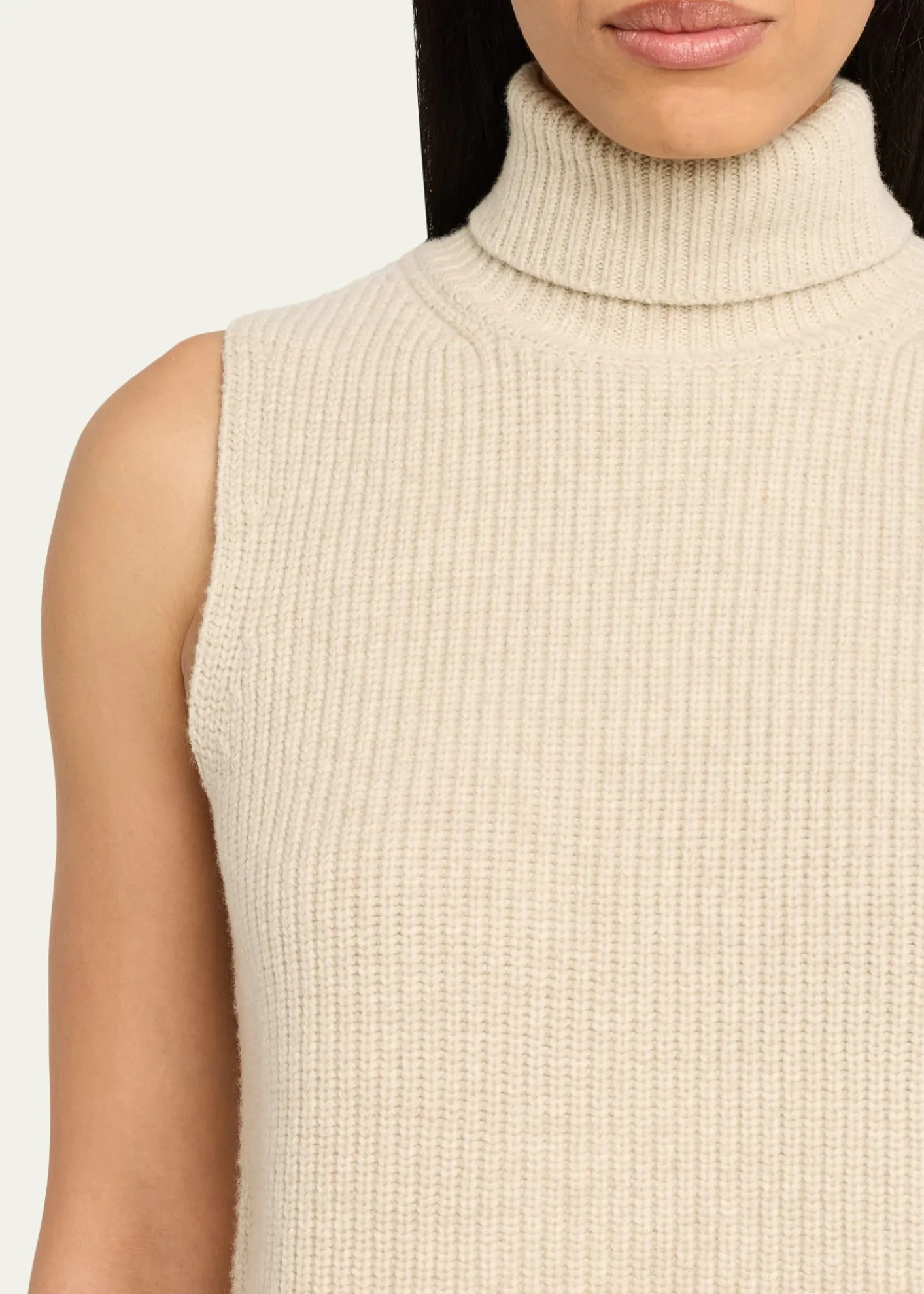 NanushkaFennec Sleeveless Asymmetric Turtleneck Sweater