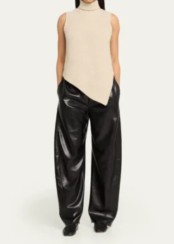 NanushkaFennec Sleeveless Asymmetric Turtleneck Sweater