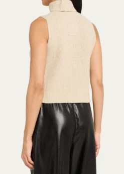 NanushkaFennec Sleeveless Asymmetric Turtleneck Sweater