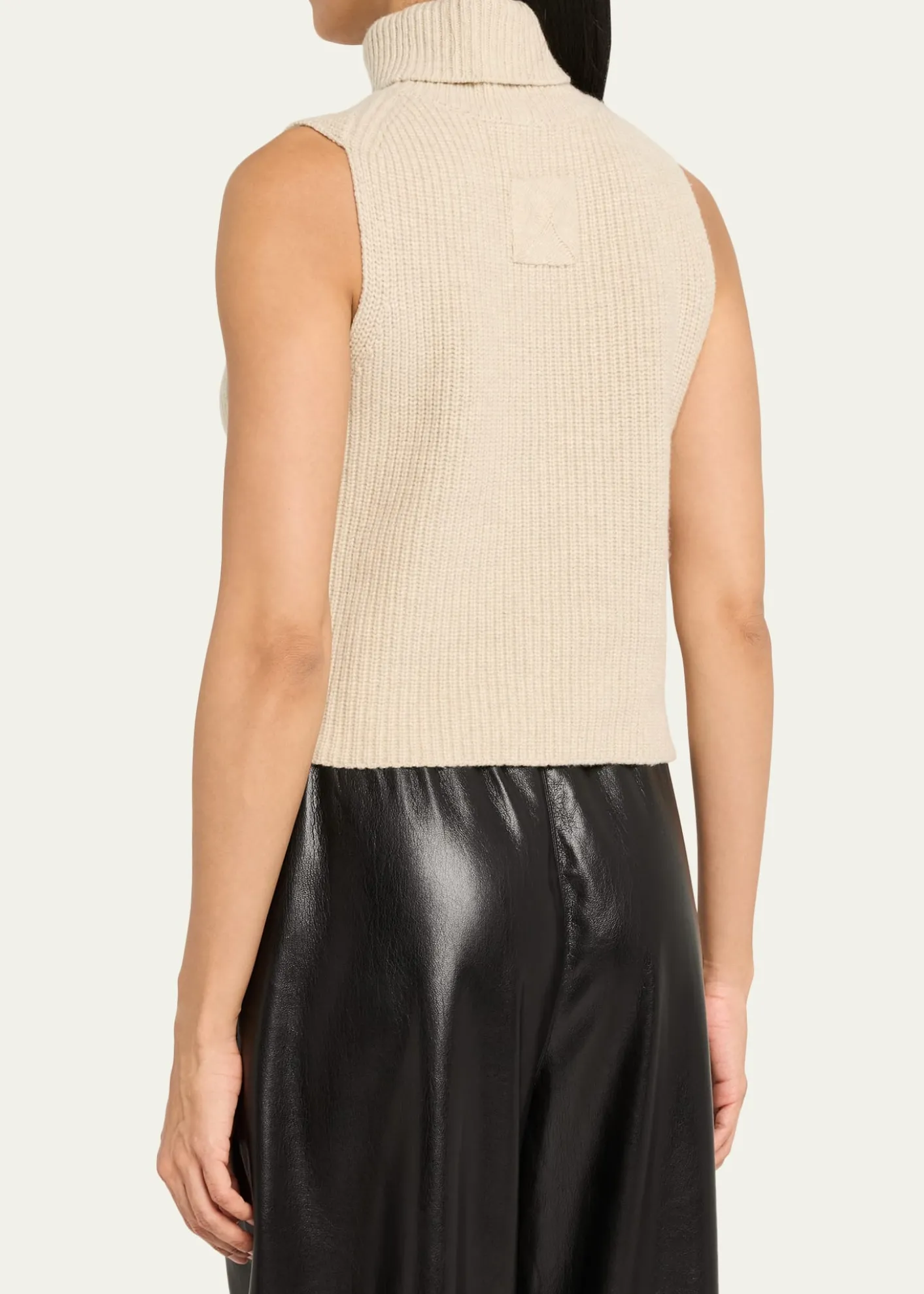 NanushkaFennec Sleeveless Asymmetric Turtleneck Sweater
