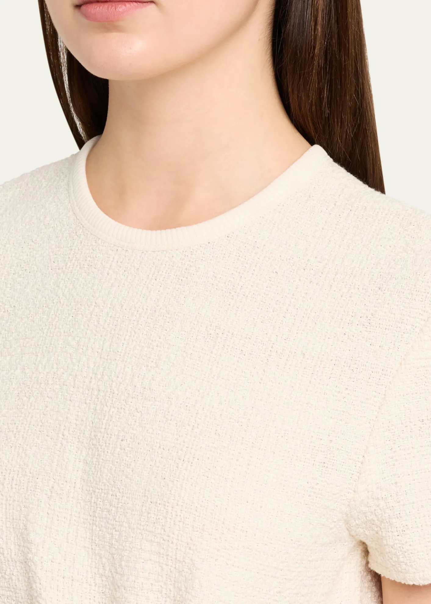 NanushkaMariel Cotton Linen Tweed T-Shirt