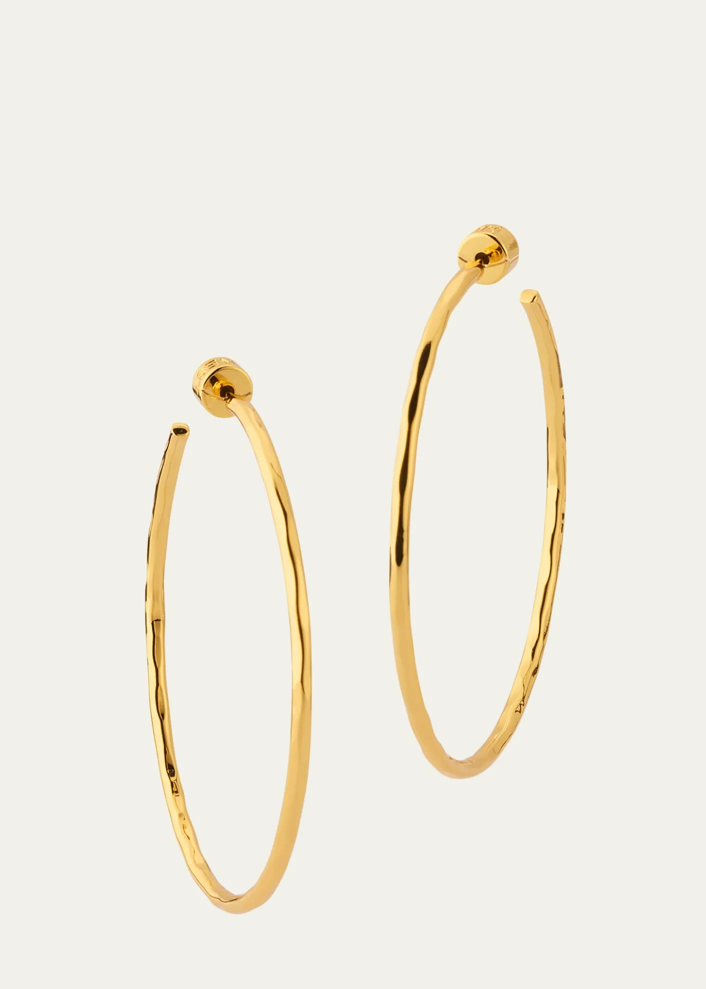 NEST JewelryThin Hammered 22k Gold-Plated Hoop Earrings
