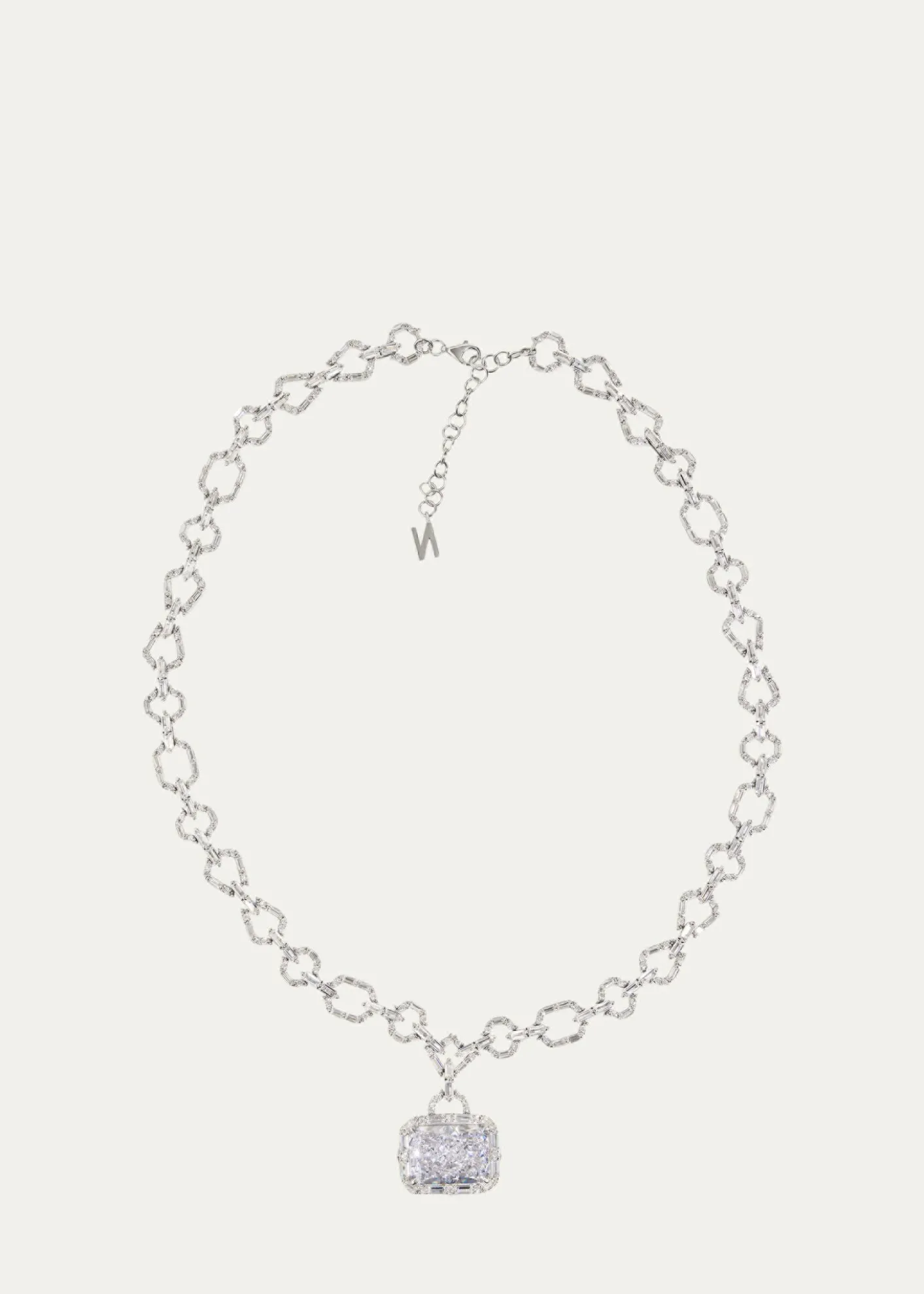 Nickho ReyHoulehan Necklace with Crushed Ice Pendant, White