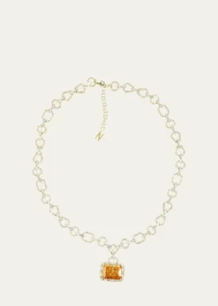 Nickho ReyHoulehan Necklace with Crushed Ice Pendant, Yellow