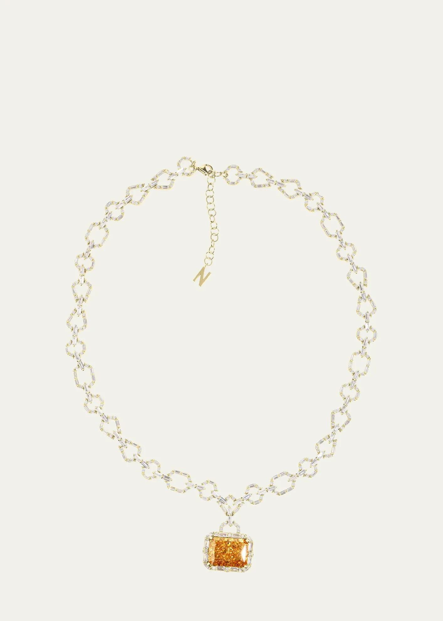 Nickho ReyHoulehan Necklace with Crushed Ice Pendant, Yellow