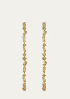 Nickho ReyJulie 14K Gold Vermeil Cubic Zirconia Large Linear Earrings