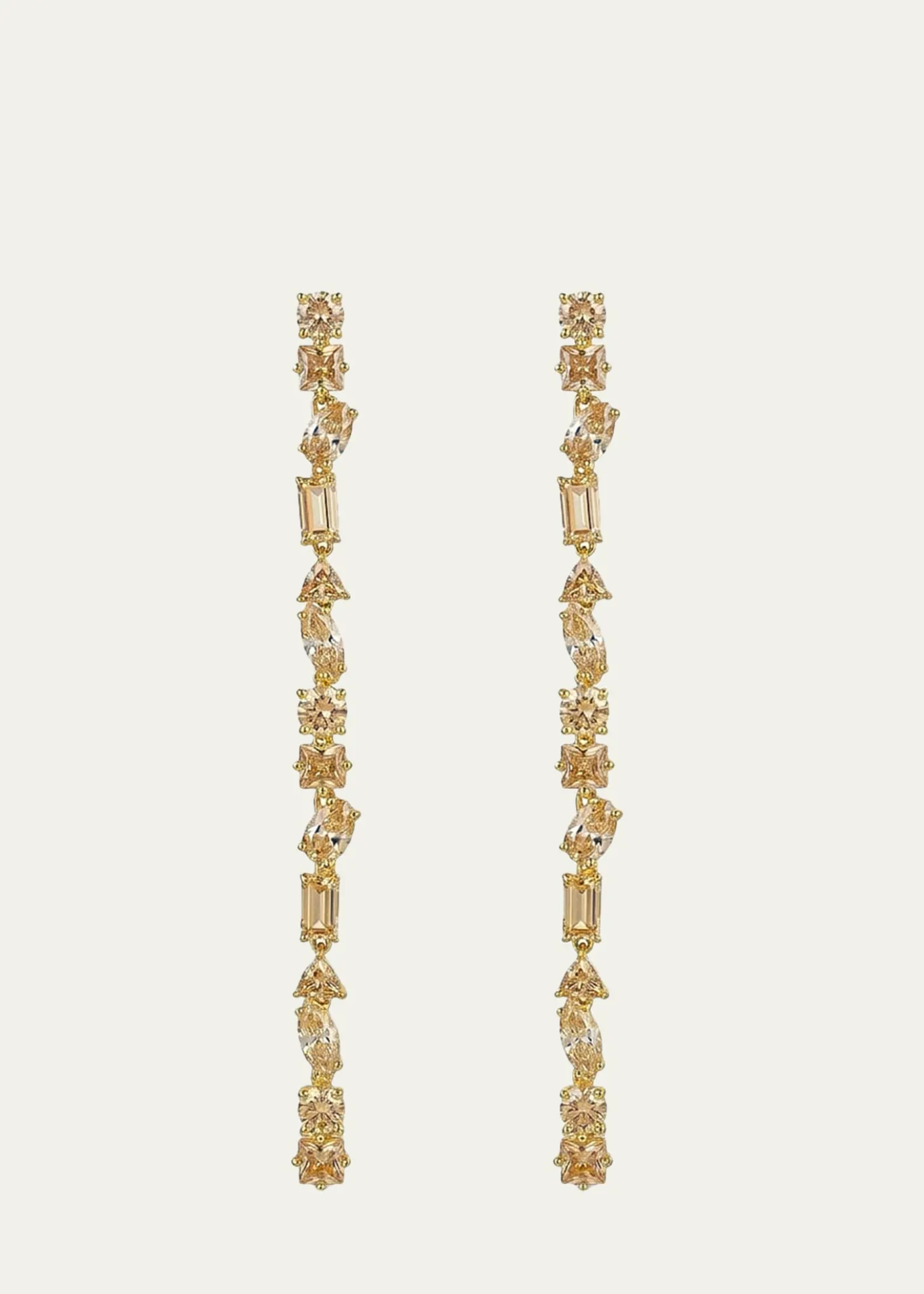 Nickho ReyJulie 14K Gold Vermeil Cubic Zirconia Large Linear Earrings