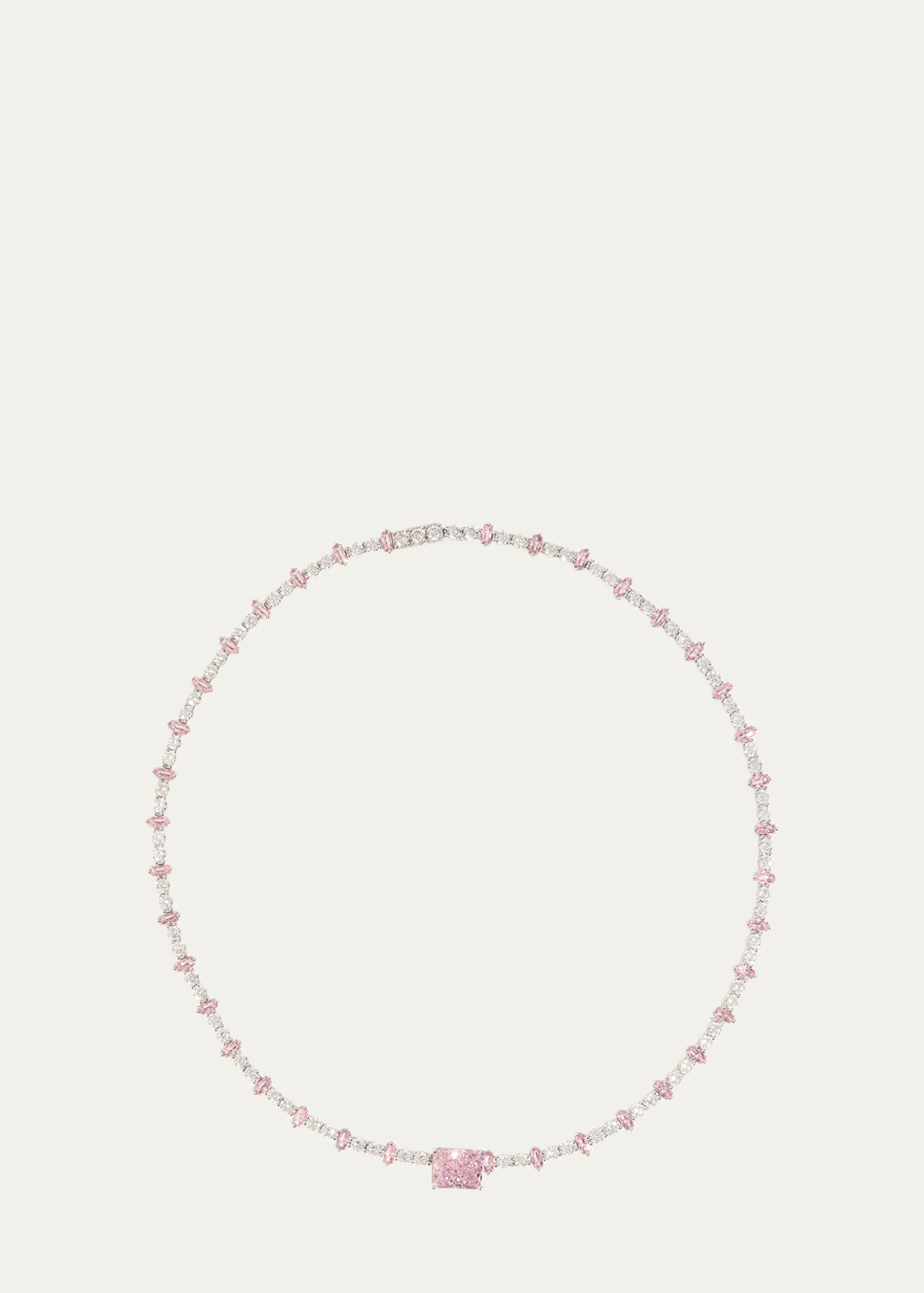 Nickho ReyMilo Rhodium Vermeil Cubic Zirconia Tennis Necklace