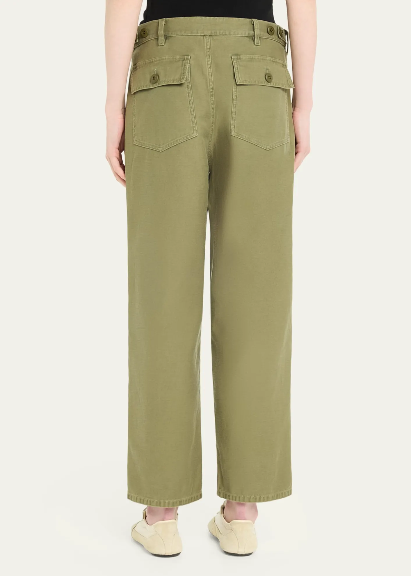 Nili LotanEarl Cotton Straight-Leg Ankle Pants