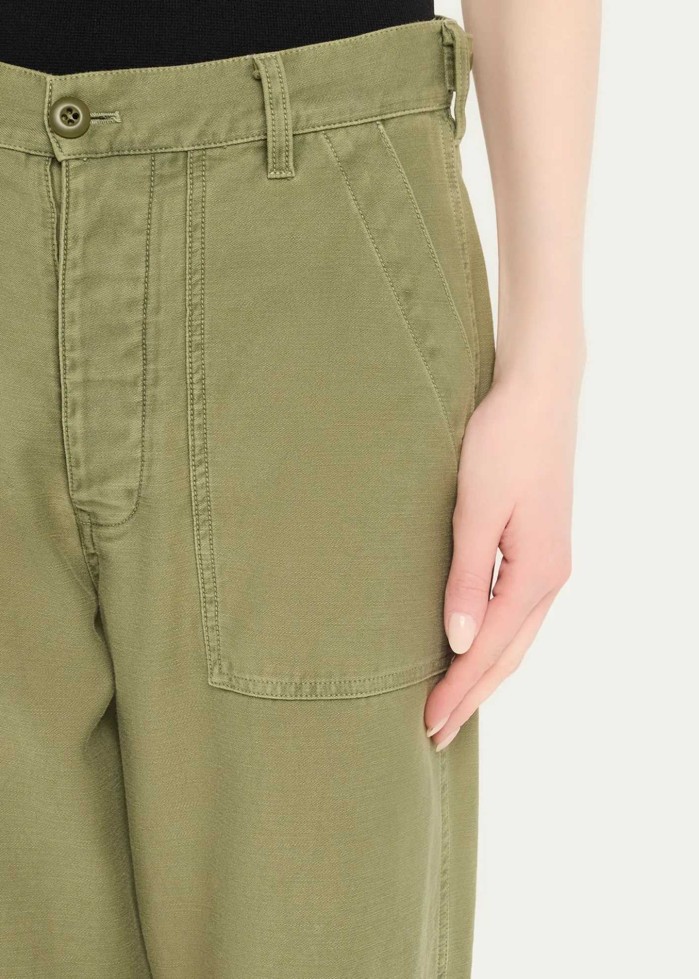 Nili LotanEarl Cotton Straight-Leg Ankle Pants