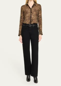 Nili LotanGaia Polka-Dot Silk Slim Button-Down Shirt