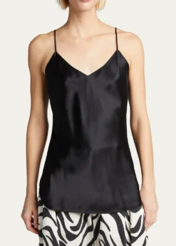 Nili LotanIsabella Satin Cami Top, Black
