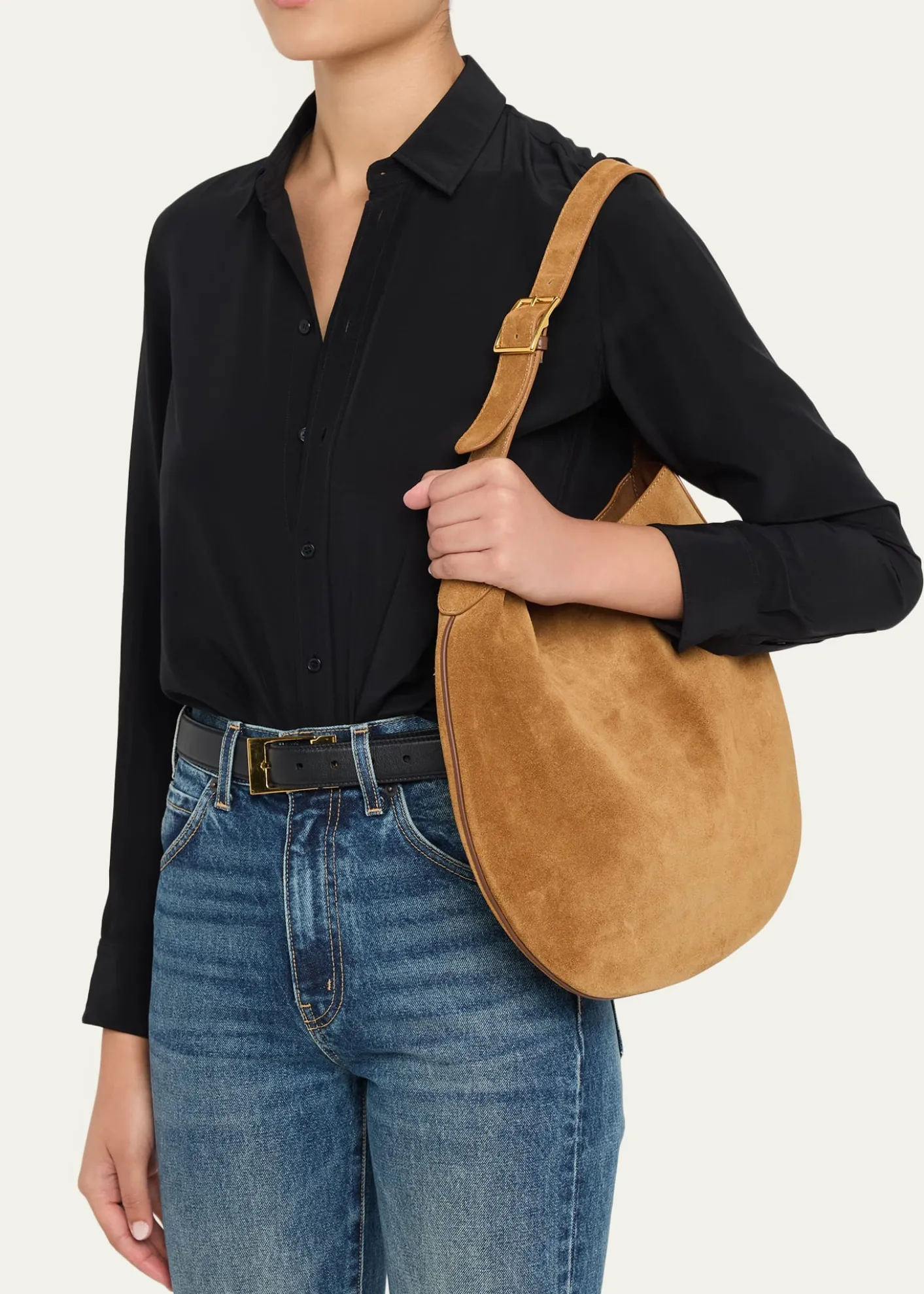Nili LotanJagger Suede Shoulder Bag