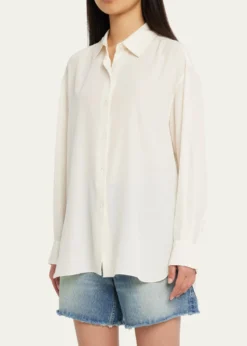 Nili LotanJulien Oversized Button Down Silk Shirt