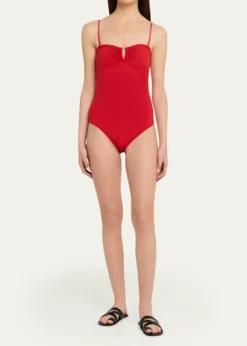 Nili LotanRuched U-Ring One-Piece Swimsuit
