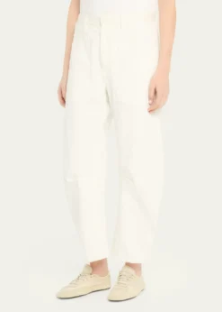 Nili LotanShon Herringbone Barrel-Leg Ankle Pants