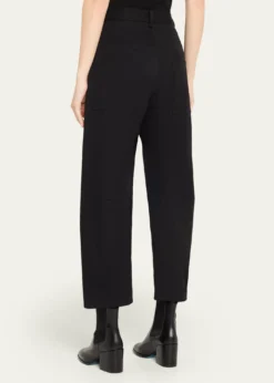 Nili LotanShon Wool Barrel-Leg Ankle Pants